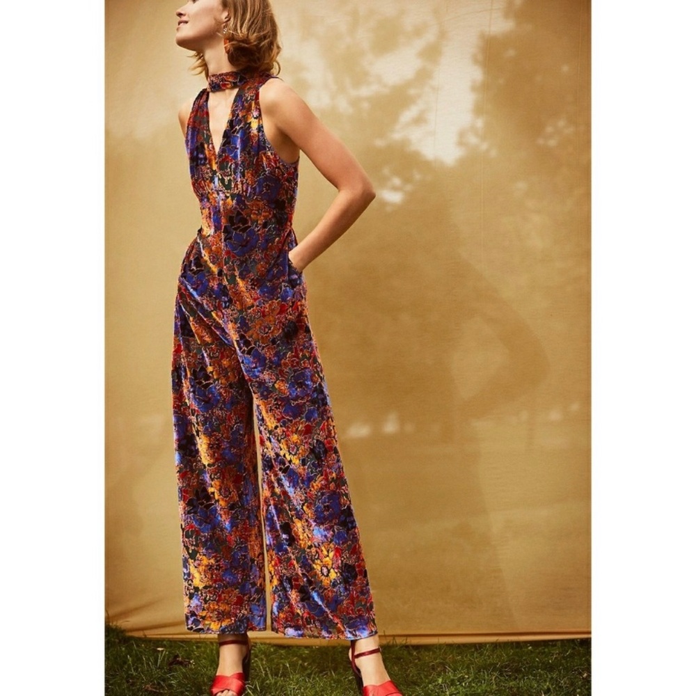 ANTHROPOLOGIE Ava Velvet Jumpsuit by MAEVE